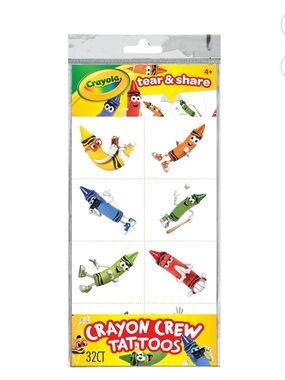 Crayola Tear & Share Crayon Crew Kids Tattoos